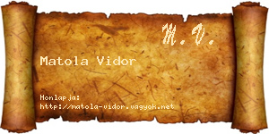 Matola Vidor névjegykártya